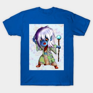 blue dark elf sorcerer for fas of magic and fantasy T-Shirt